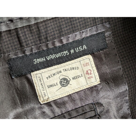 John Varvatos LYON Tooth Check 4-SEASON Wool 2-Vent Coat Jacket Blazer 42R NWOT - Picture 6 of 6